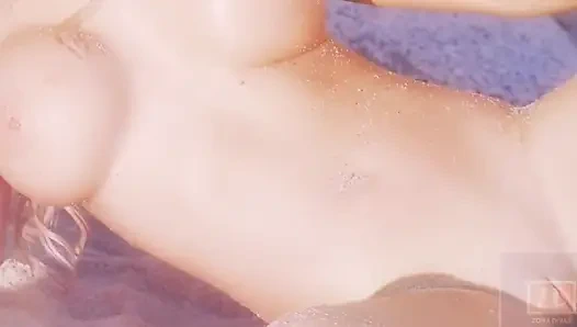 Ateşli sarışın henessy bikini plajda striptiz yapıyor