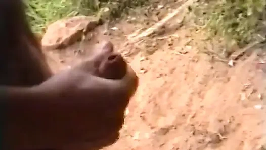 Trio in nature for a beautiful blonde.