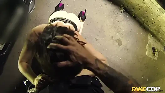 Fake Cop - Young Partygoer Frisked in an Alleyway and Sucks Cock POV