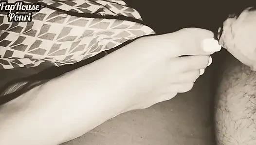 Secretly Touching My Stepsister's Legs with My Dick While She's Playing on the Phone