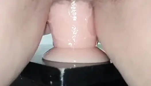 Dirty creamy pussy and big oiled ass, take a big dildo
