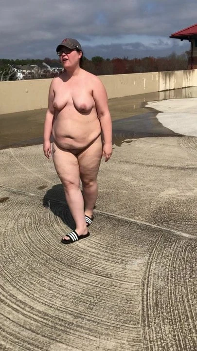 Fully naked. Almost caught