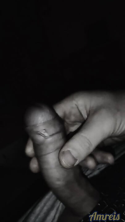 Late night cum. Sliding foreskin on dickhead. Close up orgasm.