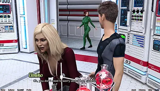 Uzayda Mahsur Kalmış - Striptizci Orta Yaşlı Seksi Kadın Büyük Göğüslerini Teşhir Ediyor