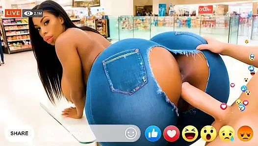 Huge Ass Ebony Bimbo Baddies Get Fucked In Public Live On Facebook