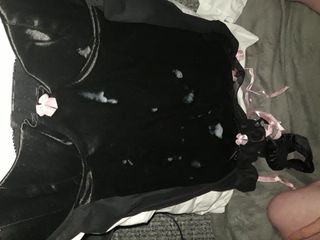 Satin chemise covered in cum and spit!
