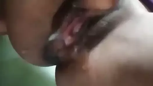Nepali horny wife fingering her creampie pussy for sex satisfaction.