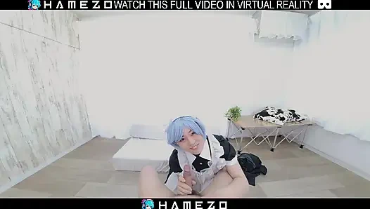 Japanisches geiles zimmermädchen Kakao Shirayuki hatte einen heißen fick in VR.