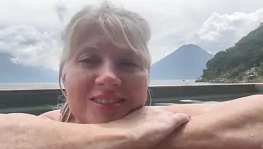 Heute war es schön, der Pool, das Wetter