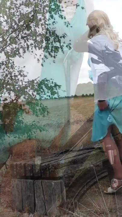 Daring Biking In Silk Underwear And Shiny Nylon Stockings | Clip 1