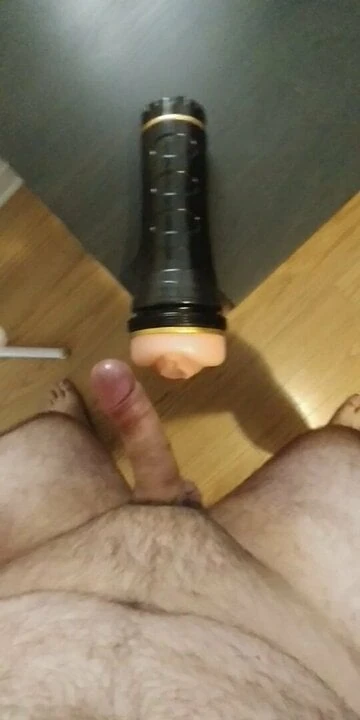 Having fun with juicy fleshlight