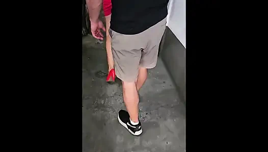 Hot and Naughty Wife Giving It to Friend in the Nightclub, Cuckold Proudly Registered the Horn