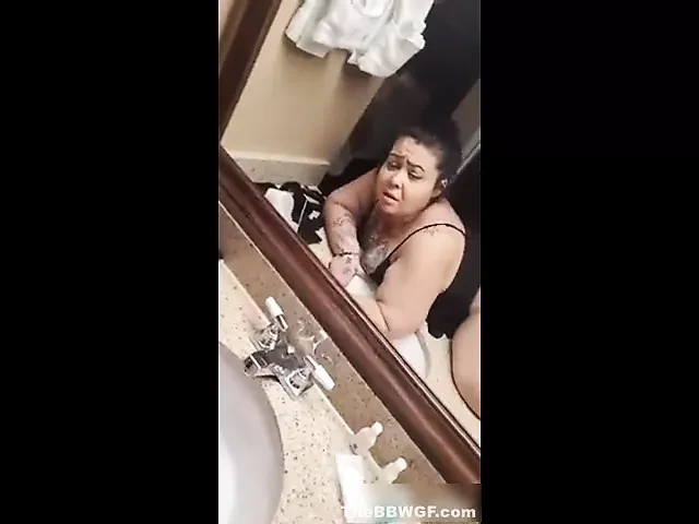 Horny Fat BBW Girlfriend geting fucked in the bathroom