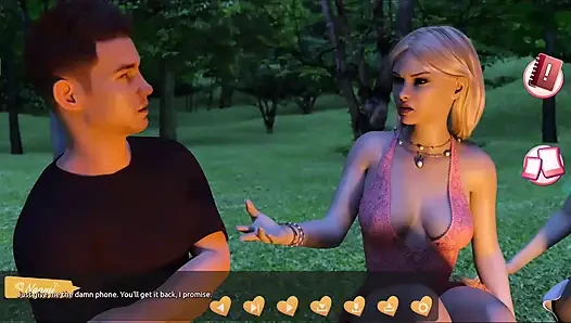 Membantu cewek-cewek hot #4 - johanne bangun diikat di pohon dan sebagainya... Sepong kontol cowok itu... Belle dan Stacy saling bermain.