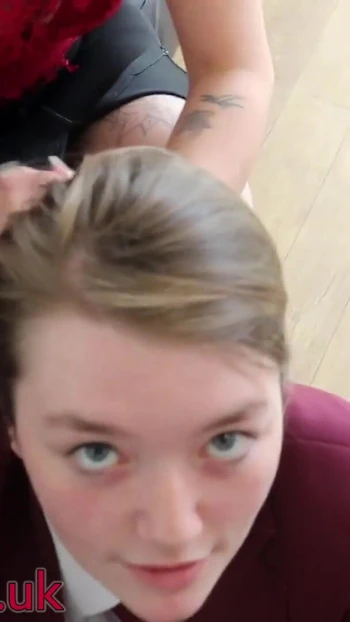 Unforgettable moment from "Stepmum Teaches Schoolgirl To Suck Cock"