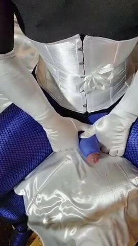 Satin spandex and Cock