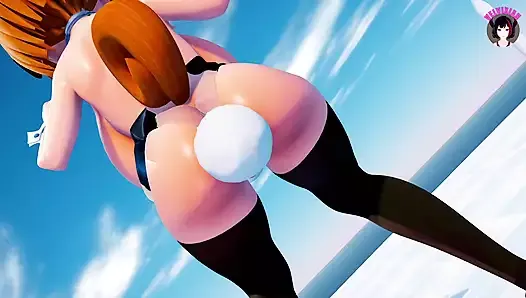 Cute Teen With Huge Tits Dancing In Bunny Suit With Black Stockings (3D HENTAI)