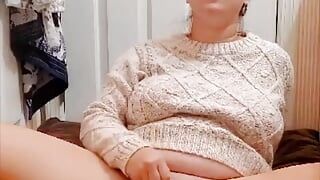 I fucked myself for my 69f mistress as she demanded in her sweater till I came