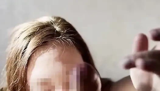 Sensual Cock Massage and Ball Licking - Provoked a Huge Cumshot! Handjob From the Beauty Julia