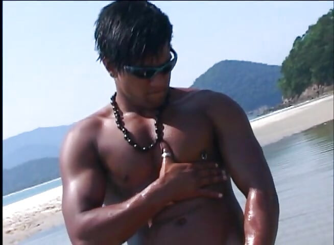 Hot and amazing handsome guys on the sun in the fire action