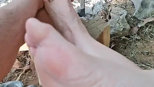 Get on your knees and worship our cute toes with your mouth