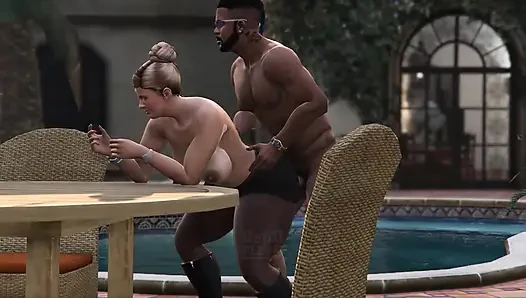 Franklin Destroys Amanda All Over Michael's Mansion (Part 3)