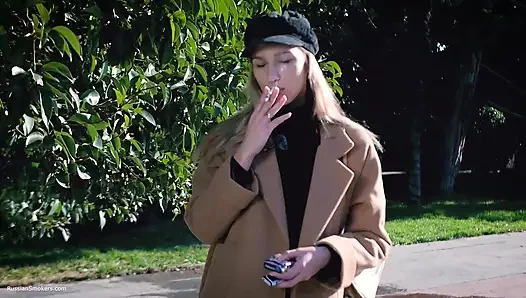Outdoors Smoking with Beaty Russian Girl 2