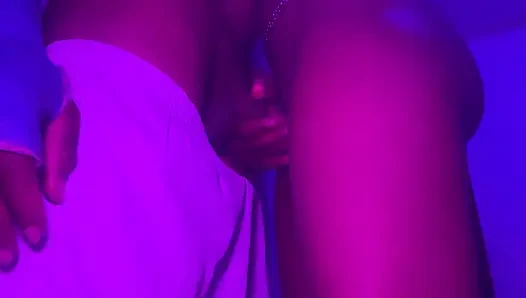 Hot petite Ebony teen creamy pussy getting  blacked by bbc cock couldn’t resist fiddling clit when she came out the shower  POV