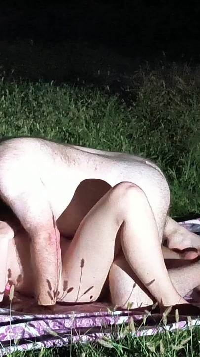 Outdoor Sex In An Open Field At Night With A Pigtailed Redhead Country Girl | Clip 1