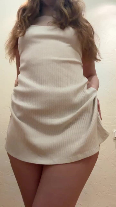 nymphomaniac in a short dress who always wants to fuck
