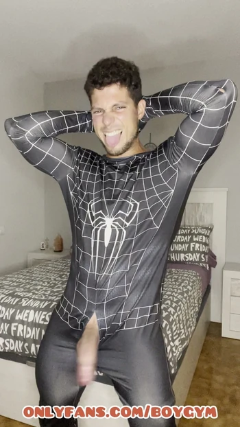 My BIG COCK cums With NO TOUCH, Spiderman Suit🔥