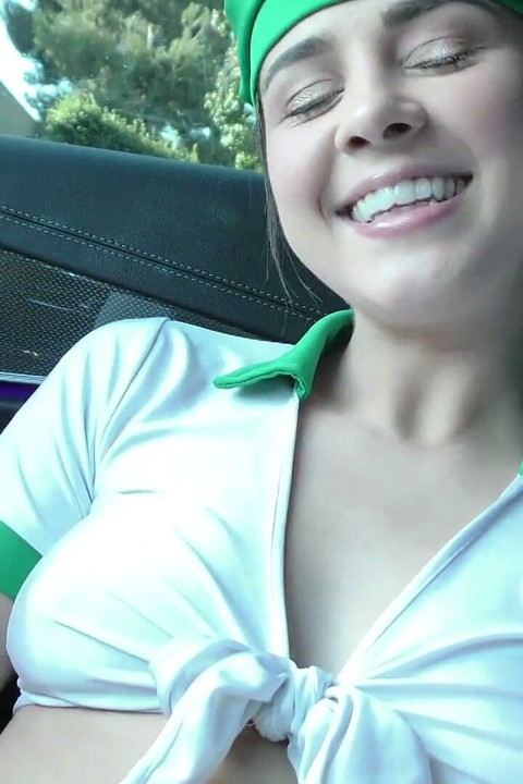 Brunette Girl Scout Stretched Out