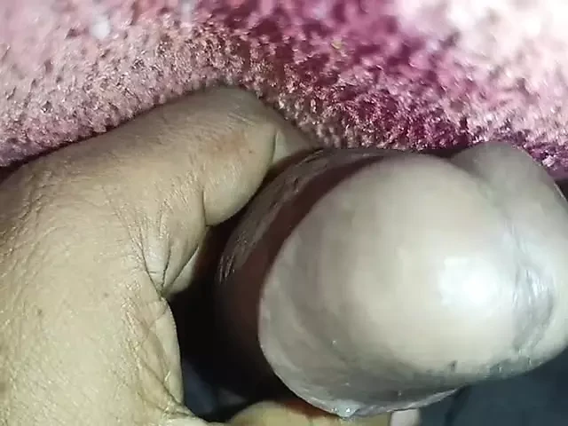 Handjob of my cock in night ready to cum