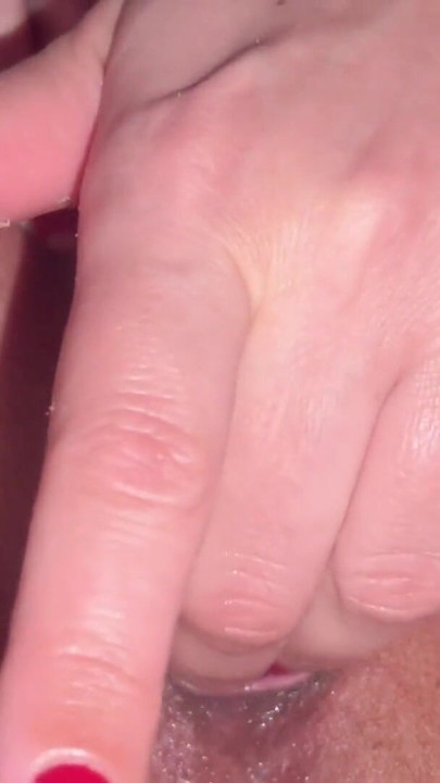 My hole, captured in close-up, becomes wet from rubbing my clitoris. | Clip 1