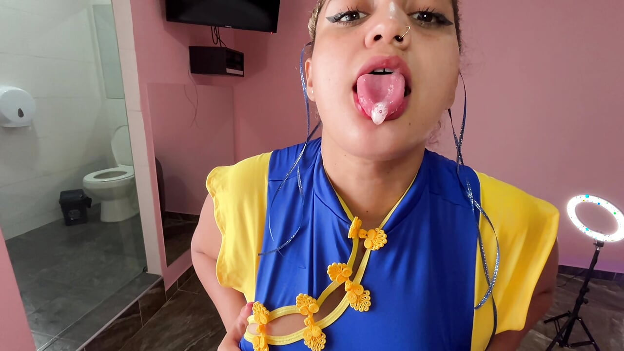 cosplay; Stepsister Chun Lee gets subdued by my cock