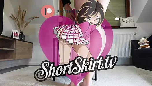 Amazingly Beautiful All Natural Big Tits Redhead Wears a Short Skirt and Shows Her Panties and Dirty Feet