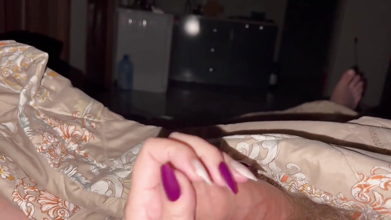 While Everyone Was Watching TV, My Neighbor Jerked off My Dick, Sucked It off and Had to Insert It in!