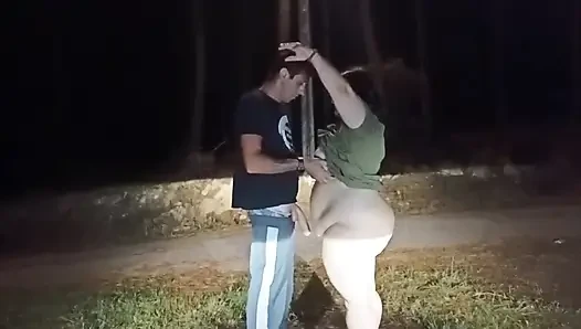 Outdoor sex with a mature