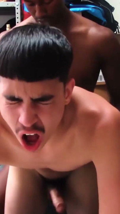 Latino twink thief cum sprayed after interracial bareback | Clip 2