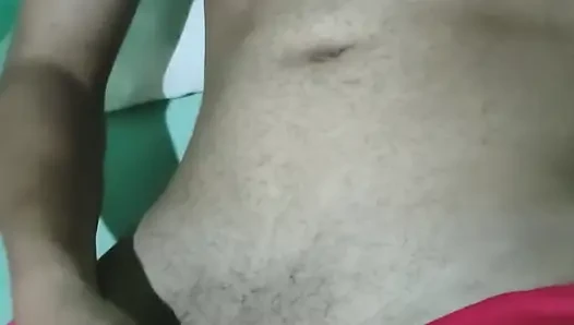 Playing with the big thick cock under the red underwear