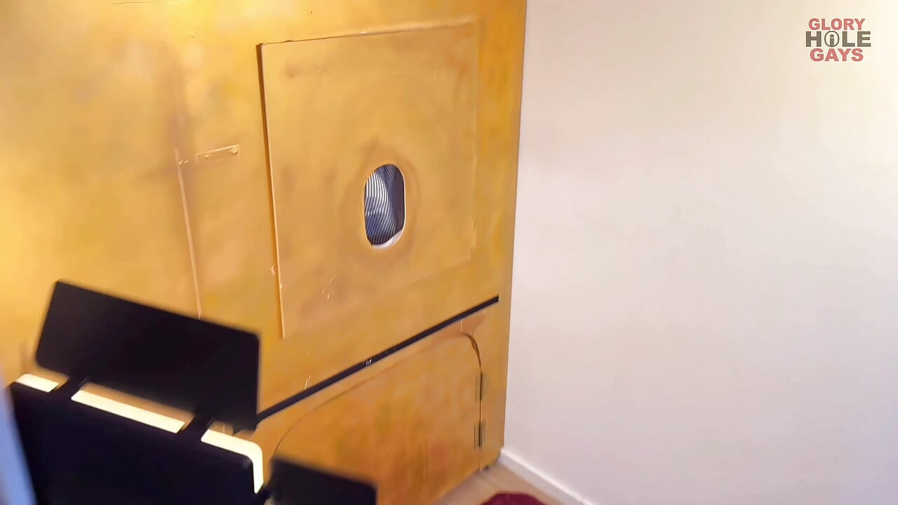 Grandpa at the gloryhole squirts horny