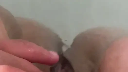 Massaging my pussy in the bath