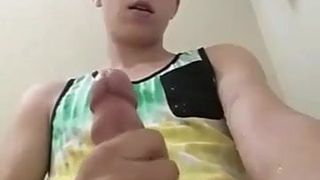 Young boy cum