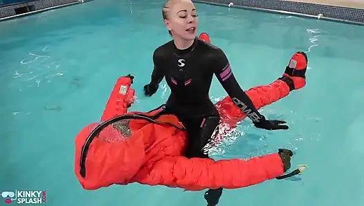 Human Life Raft - Inflated Suit Slave Pool Domination