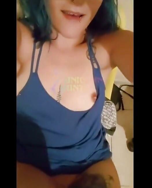 Alternative Teen Using Pink Vibrator