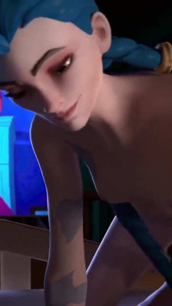 लीग ऑफ लीजेंड्स - Jinx के साथ सेक्सी नाइट टाइम टीवी (नग्न और गैर नग्न संस्करण) (ध्वनि के साथ एनिमेशन) । क्लिप 1