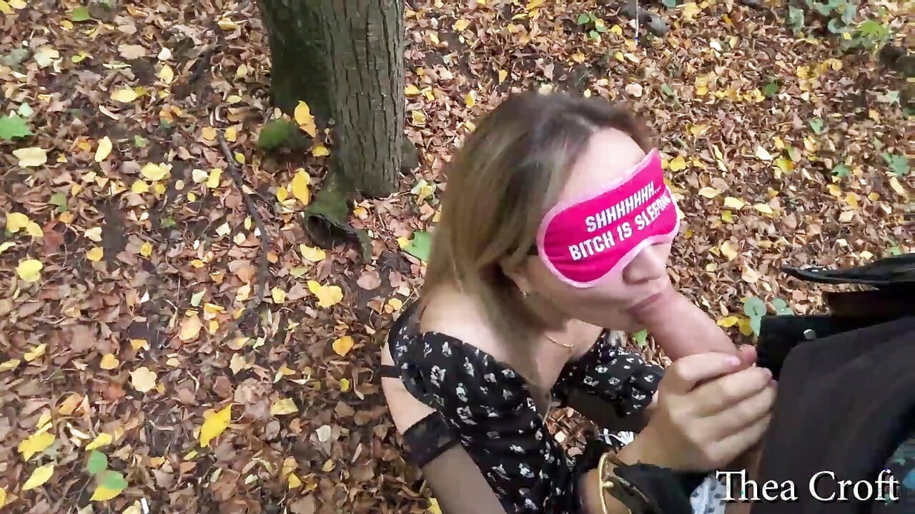 The couple decided to diversify their sex and right in the forest with a cumshot on the tongue