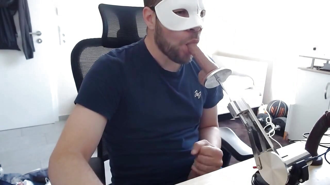 Master Dominates Useless Beta Male with Machine to Fuck Ass and Mouth with Cum Eating