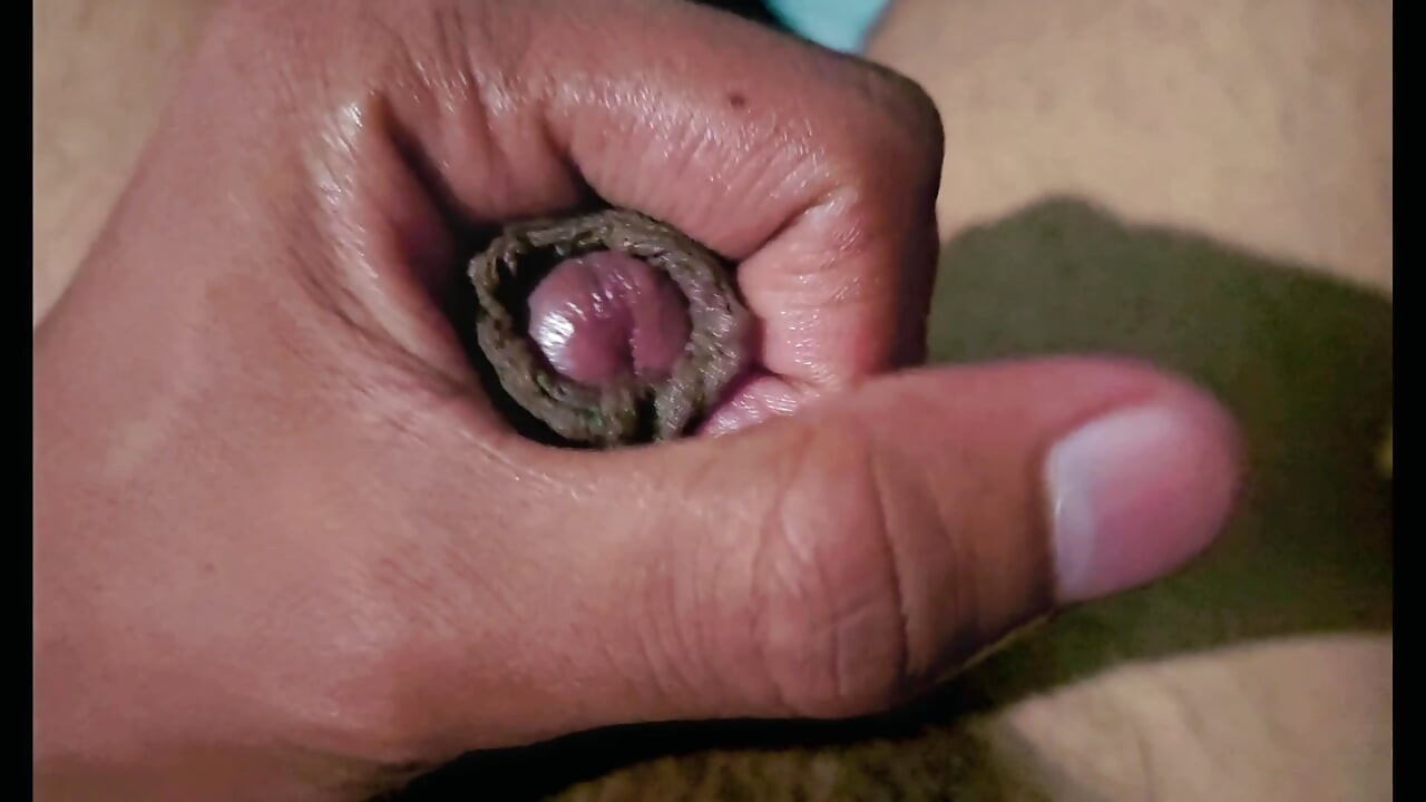 Playing with my uncut cock