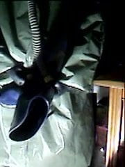 Black and green rubber.
